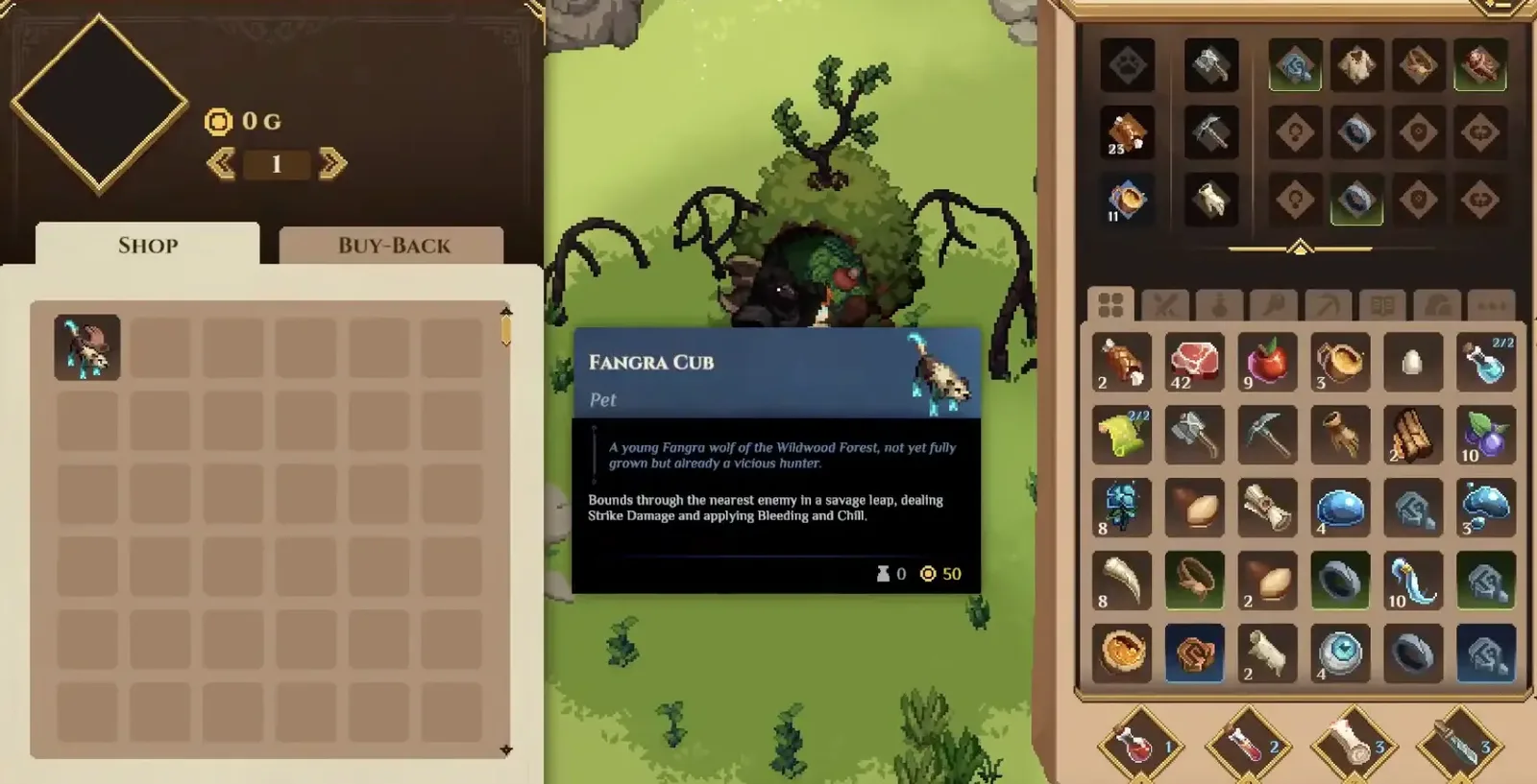 Fangra Cub Savage Leap ability panel