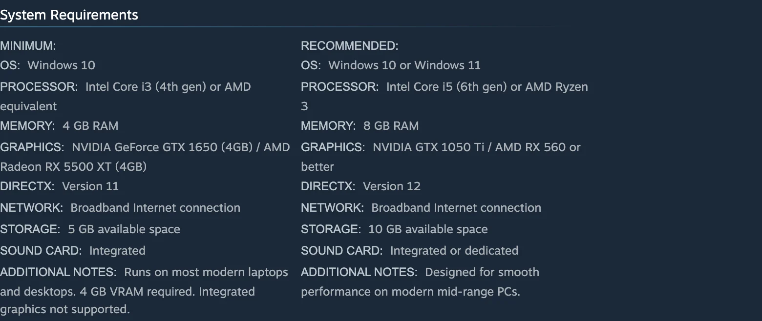 Dimraeth system requirements listing Windows 10 and Windows 11 desktop configurations