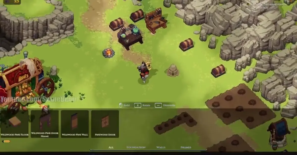 Dimraeth Tent in the Sanctum build menu during daytime
